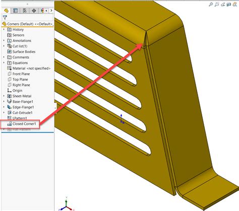 solidworks closed ccorner sheet metal|solidworks closed corners.